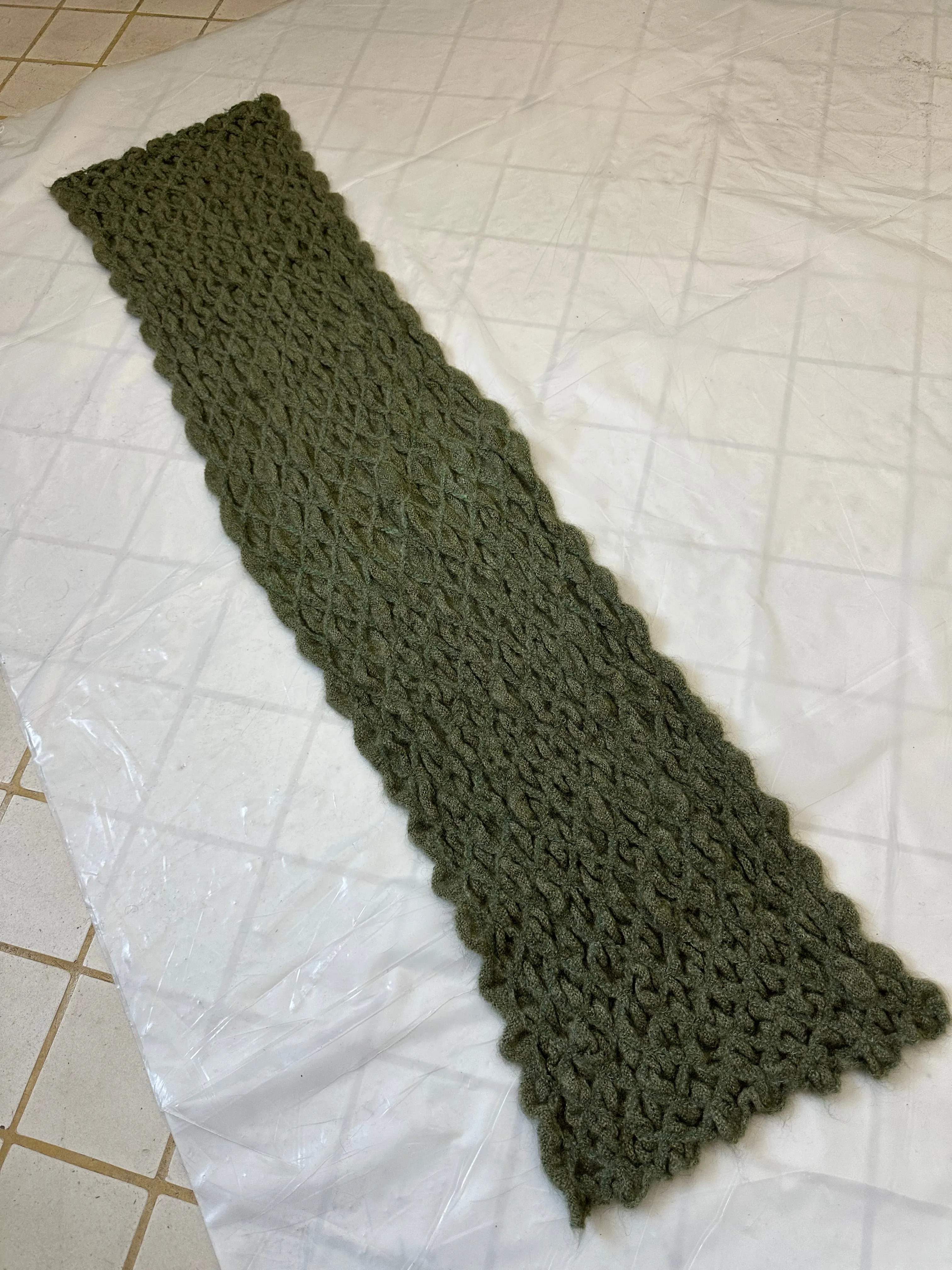 1970s Issey Miyake Mossy Scrunch Knit Scarf - Size OS