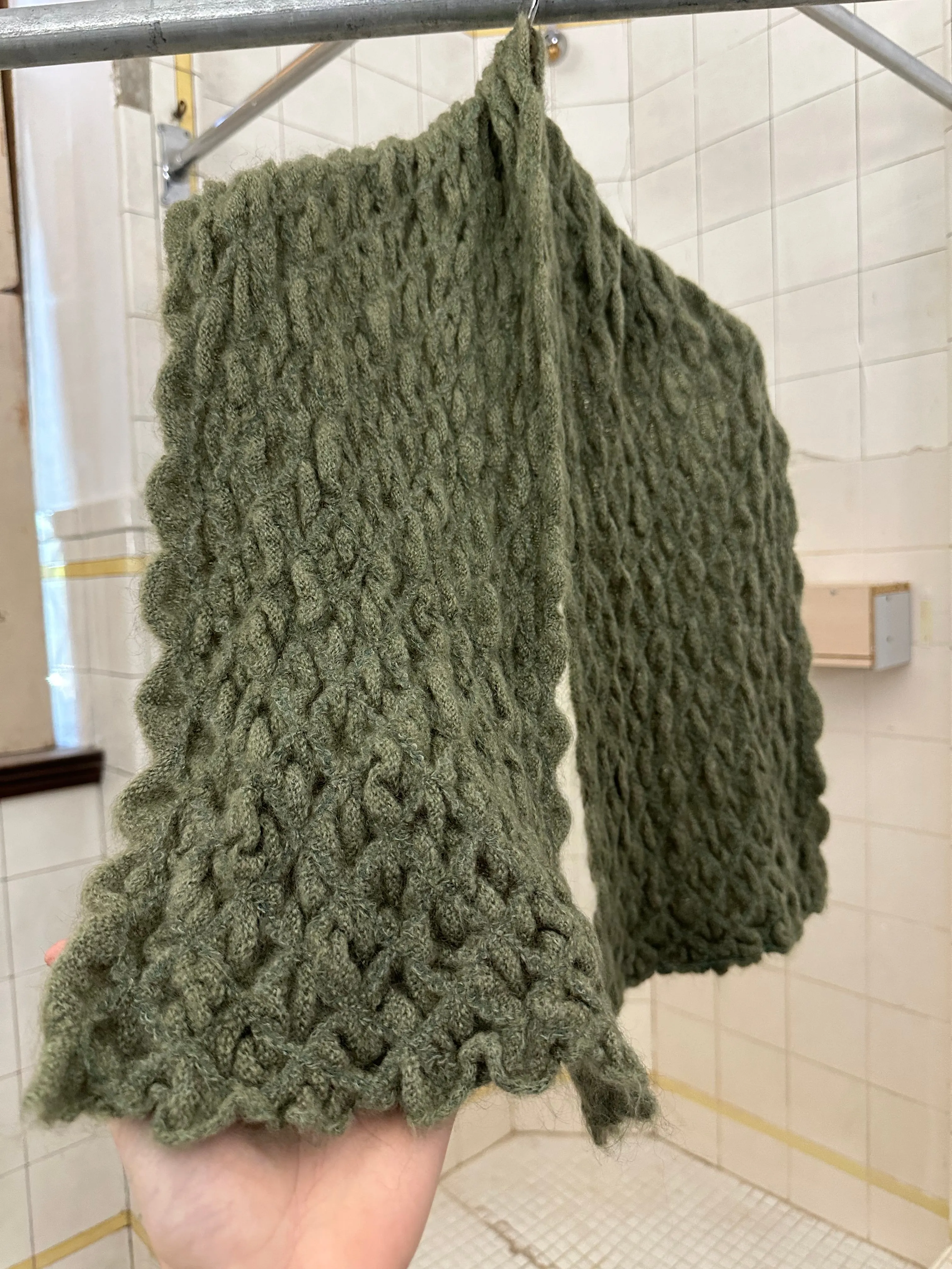 1970s Issey Miyake Mossy Scrunch Knit Scarf - Size OS