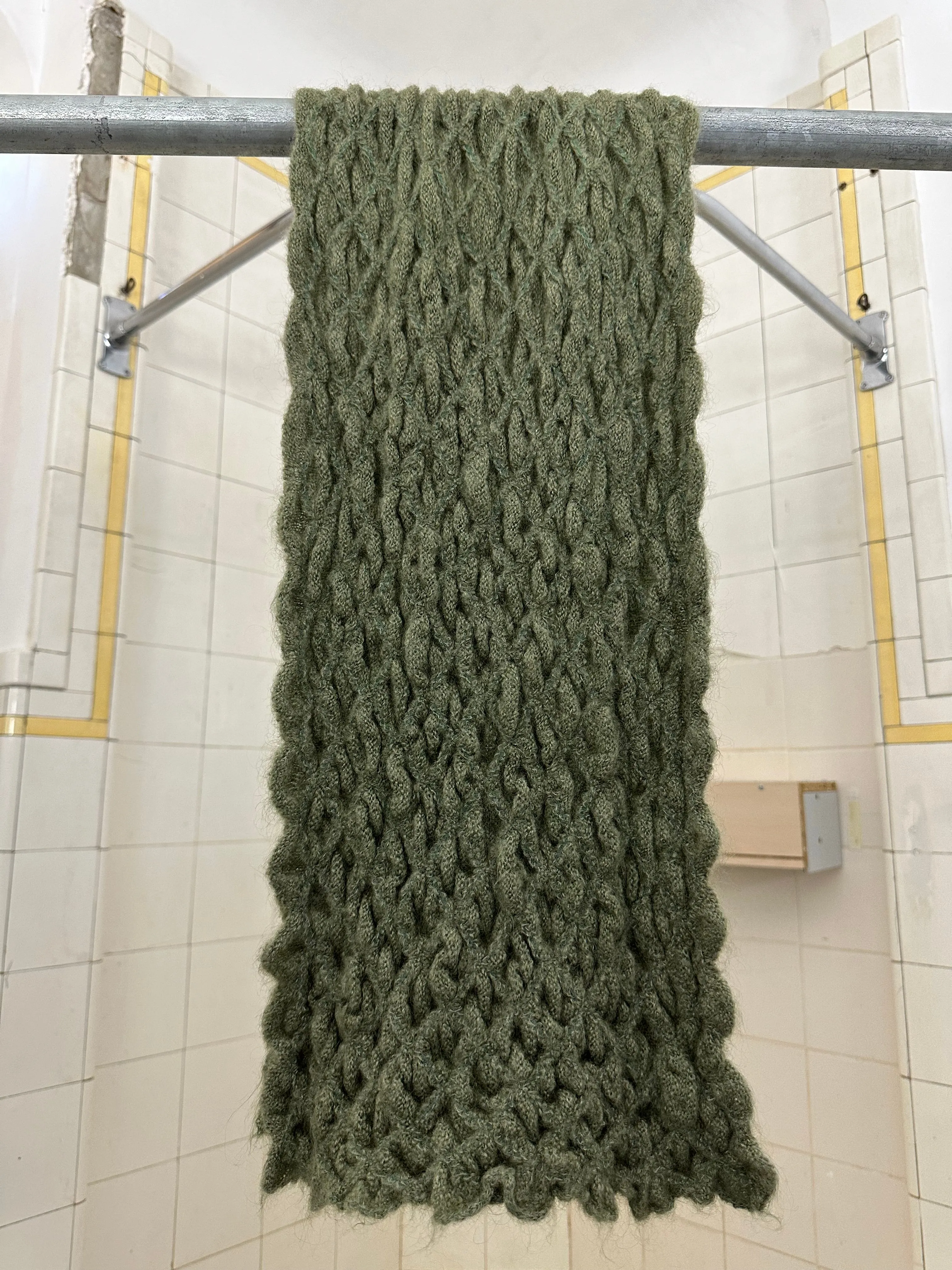 1970s Issey Miyake Mossy Scrunch Knit Scarf - Size OS
