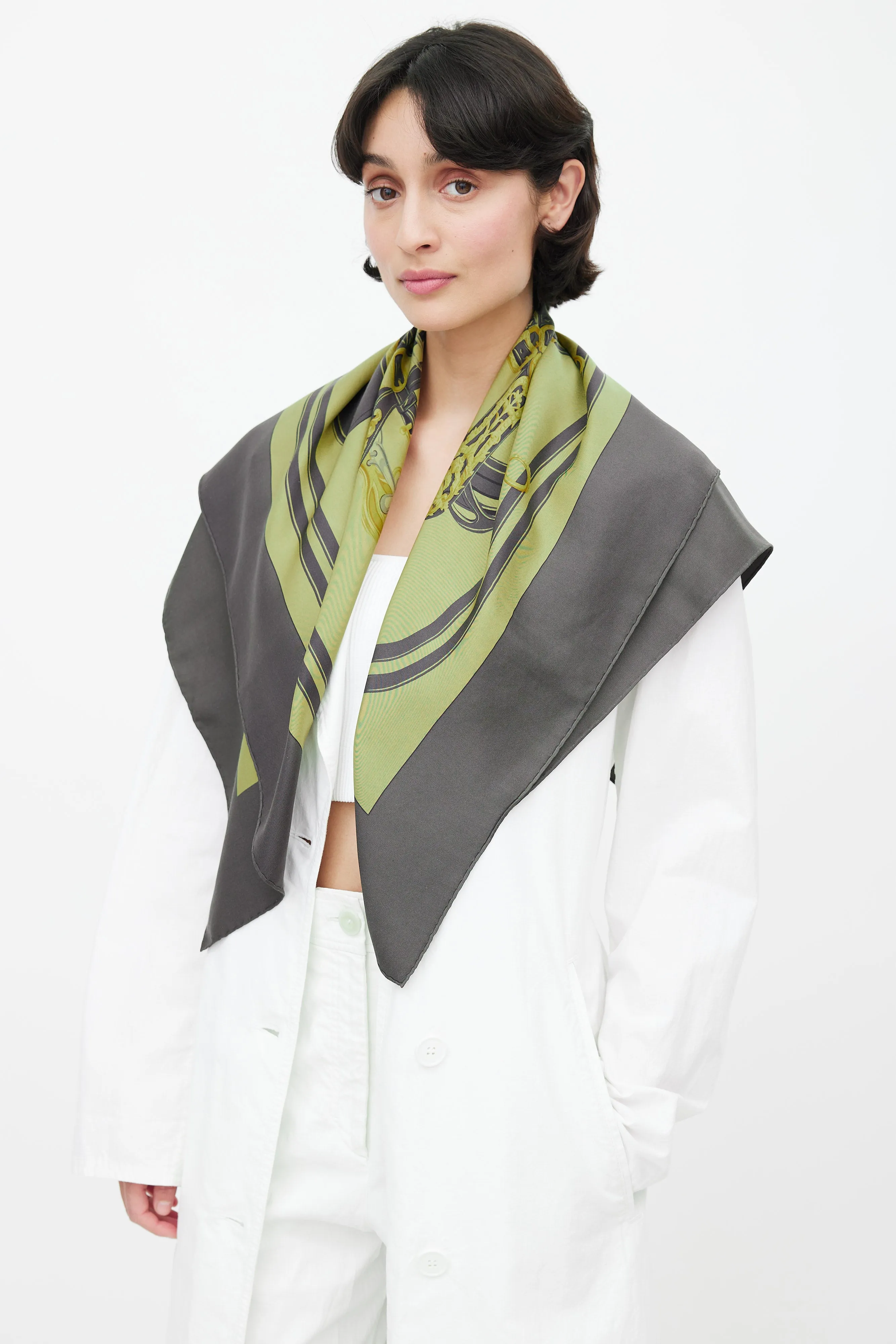 2010 Green Dip Dye Brides De Gala 90 Scarf