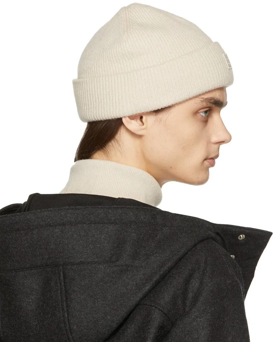 Acne Studios Beige Rib Knit Beanie