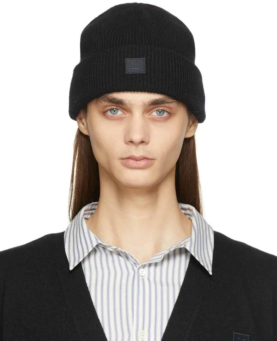 Acne Studios Black Rib Knit Beanie