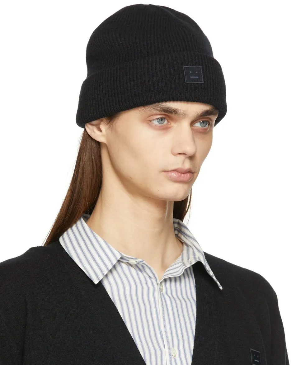 Acne Studios Black Rib Knit Beanie