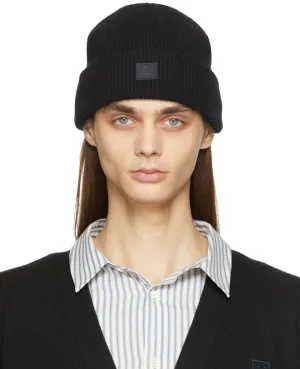 Acne Studios Black Rib Knit Beanie