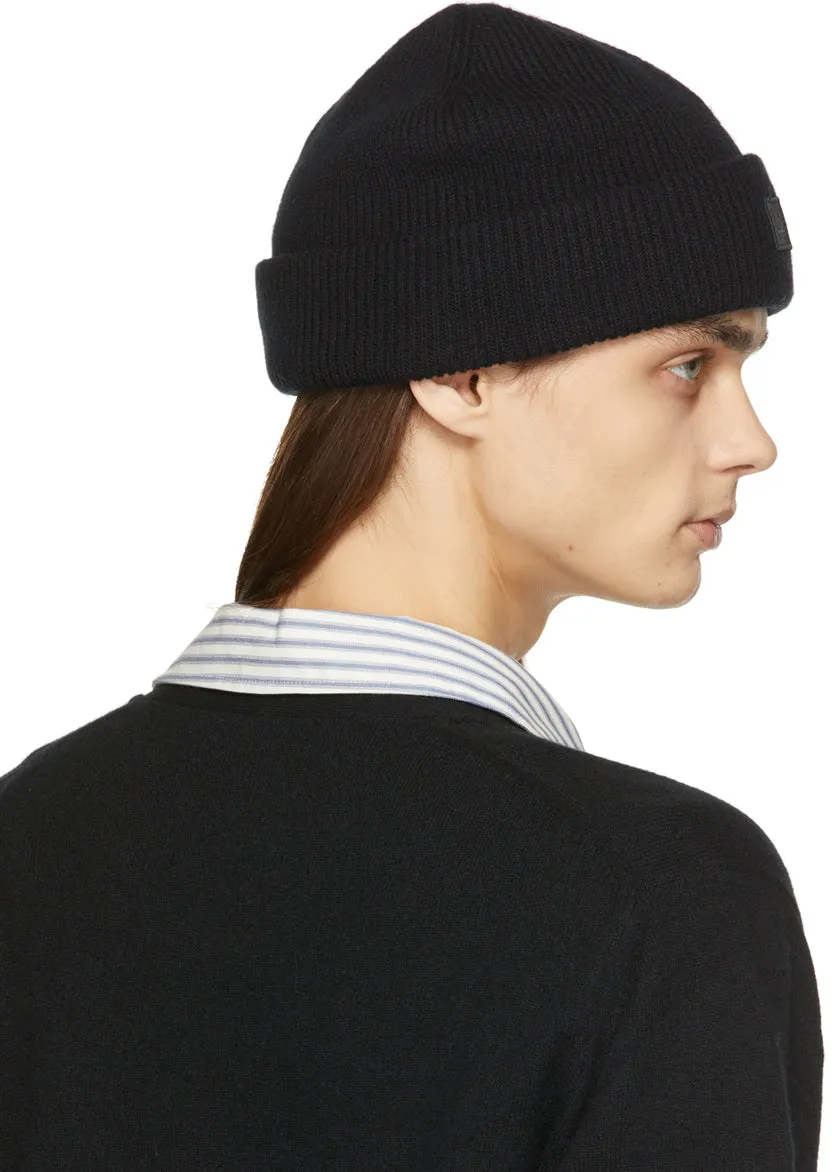 Acne Studios Black Rib Knit Beanie