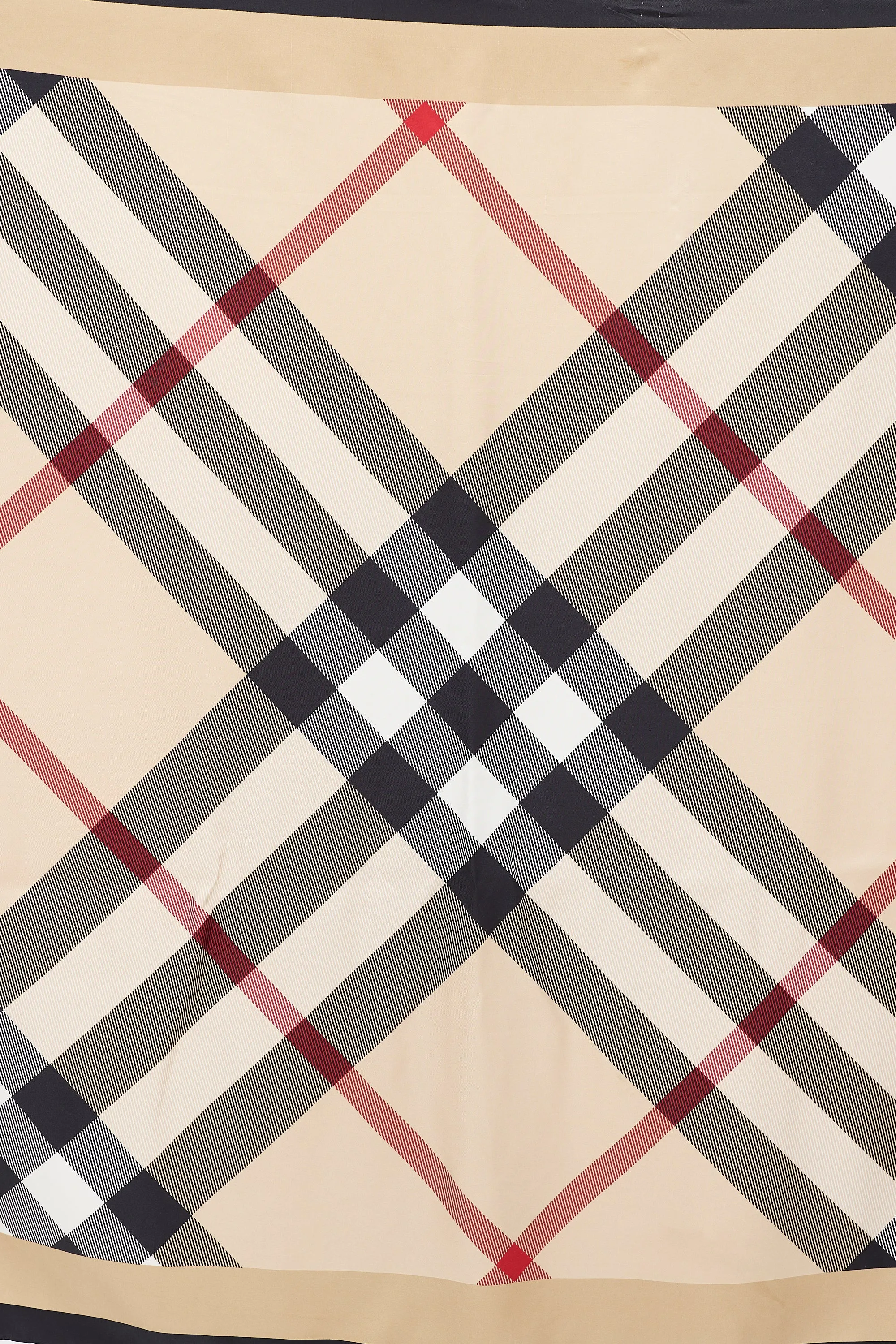 Beige & Multicolour Silk Nova Check Scarf