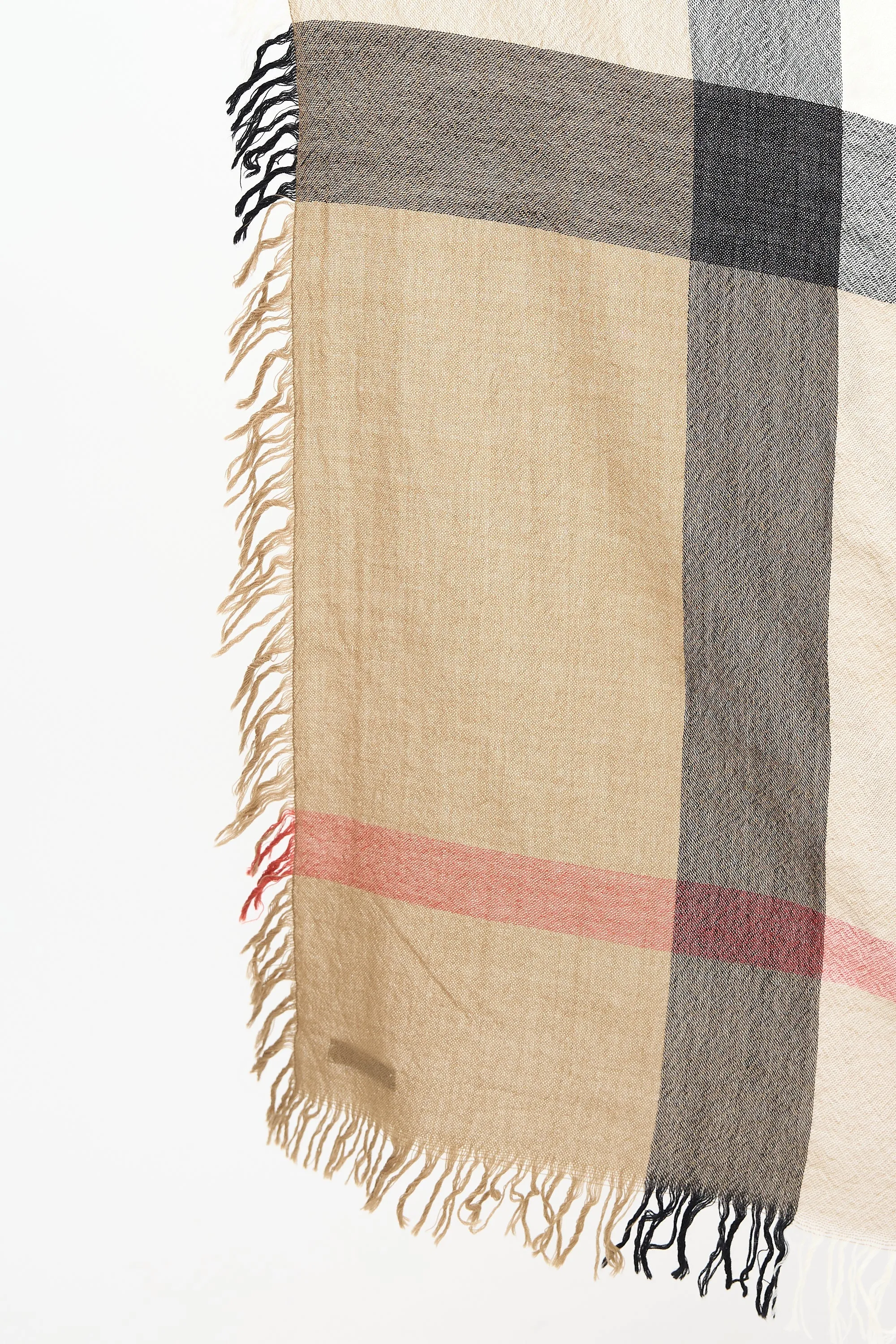Brown & Multi Wool Nova Check Square Scarf