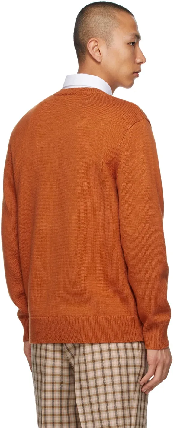 Burberry Orange Varsity Graphic Ivie Sweater