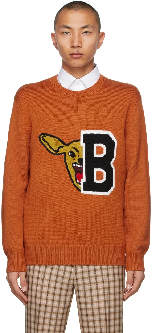 Burberry Orange Varsity Graphic Ivie Sweater