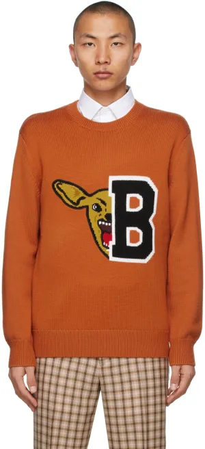 Burberry Orange Varsity Graphic Ivie Sweater