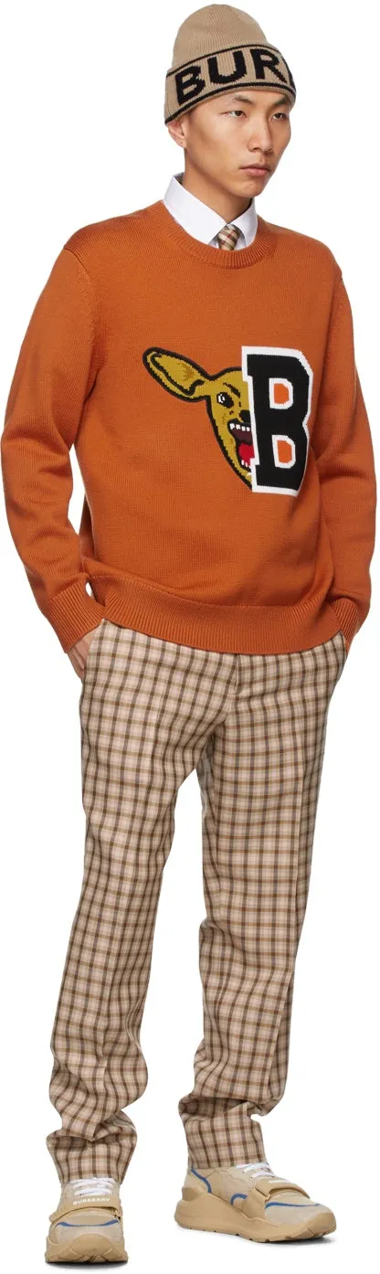 Burberry Orange Varsity Graphic Ivie Sweater