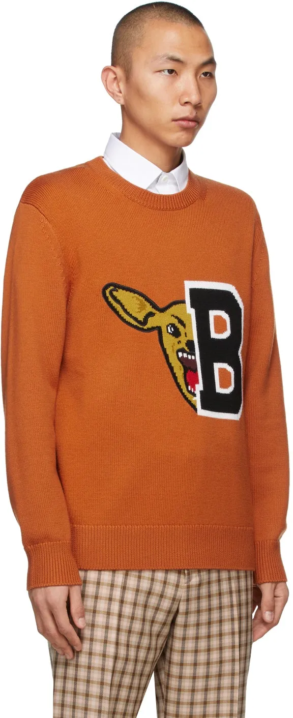 Burberry Orange Varsity Graphic Ivie Sweater