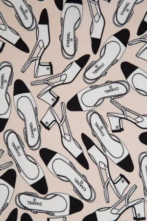 Chanel Blush Silk Shoe Printed Scarf