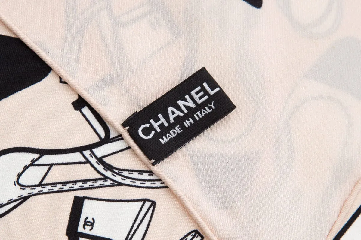 Chanel Blush Silk Shoe Printed Scarf
