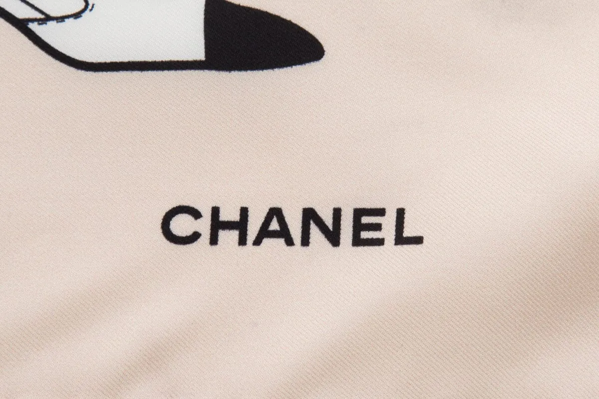 Chanel Blush Silk Shoe Printed Scarf