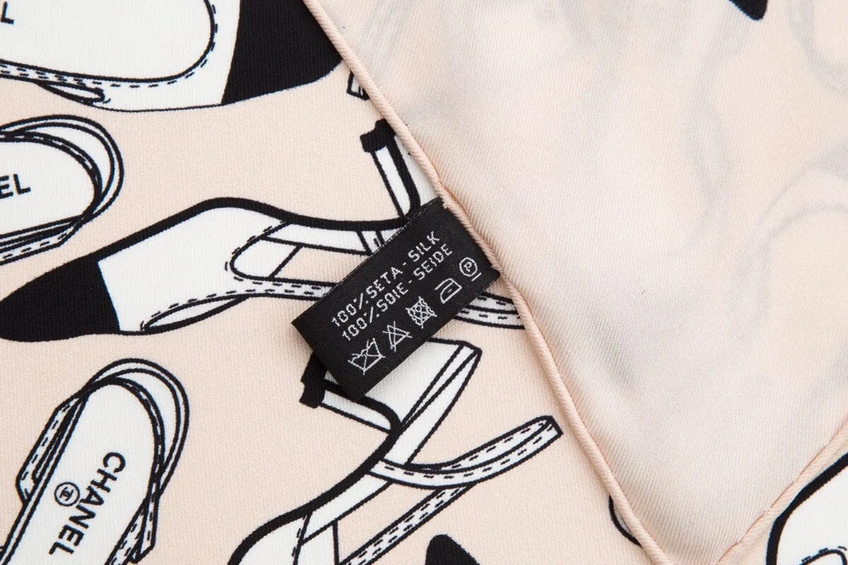 Chanel Blush Silk Shoe Printed Scarf