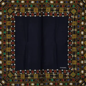 Chanel Chain Color Stone Silk Scarf  Canvas Scarf in Good condition