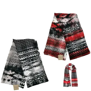 DENTS Monotone Aztec Print Scarf Ladies Womens MADE IN ITALY Unlined Fine