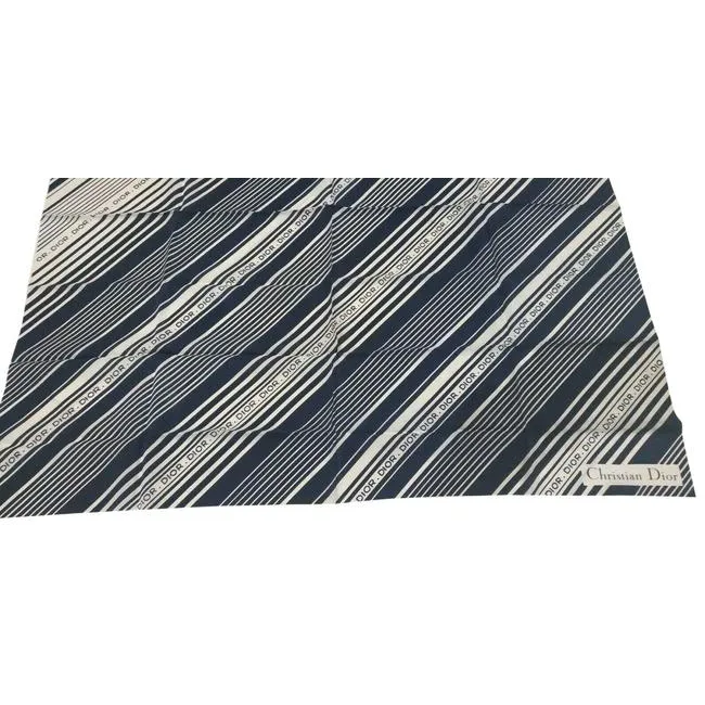 Dior Black White Grey Logo Christian Dior Scarf
