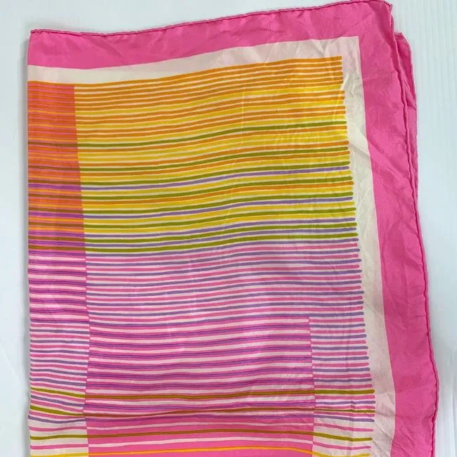 Dior Pink Yellow Orange Purple Abstract Print Scarf