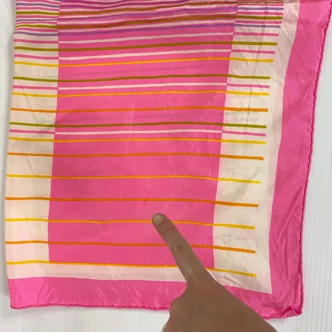 Dior Pink Yellow Orange Purple Abstract Print Scarf