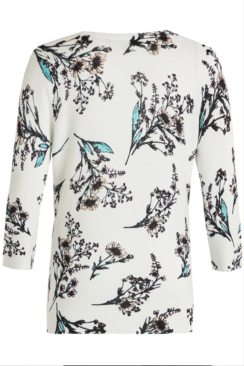 Ex Bonmarche Floral Fine Knit Top