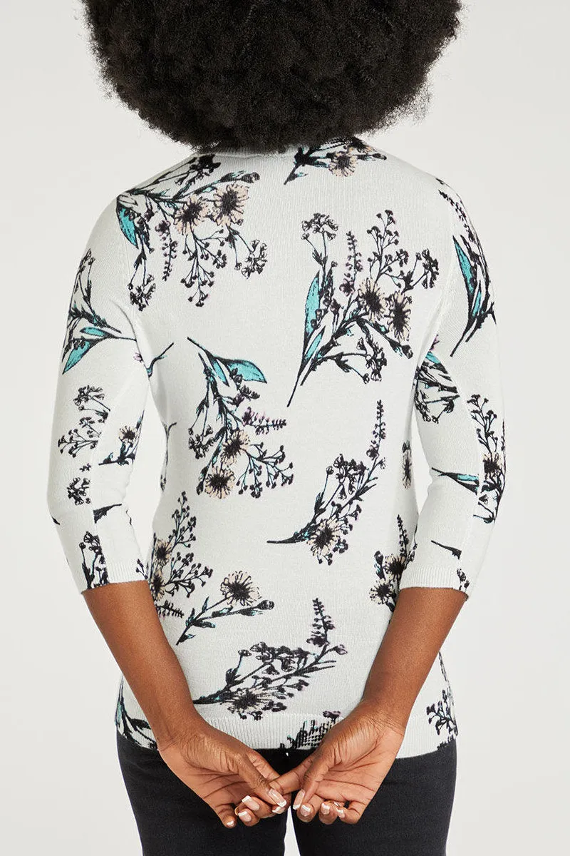 Ex Bonmarche Floral Fine Knit Top