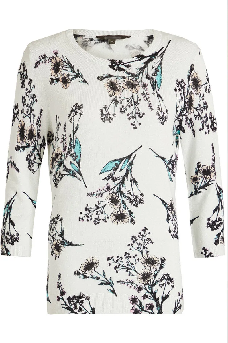 Ex Bonmarche Floral Fine Knit Top