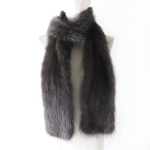 Fendi Fox Fur Super Long Scarf Brown