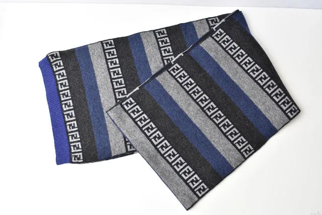 Fendi Wool Blend Scarf FF Zucca Pattern
