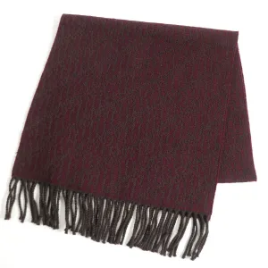 Fendi Wool Fringe Scarf Shawl Brown Bordeaux