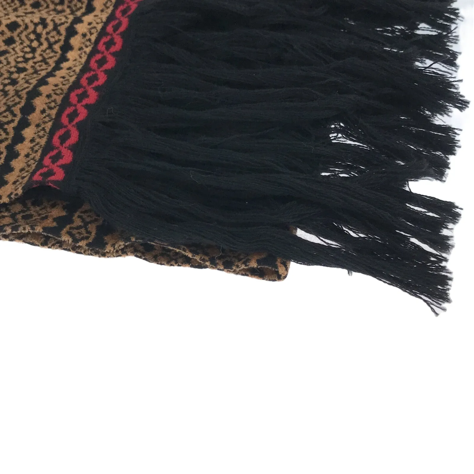 Fendi Wool Long Scarf Brown Unisex