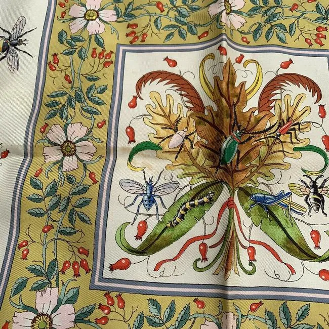 Gucci Colorful Butterfly Print Extra Large Silk Scarf