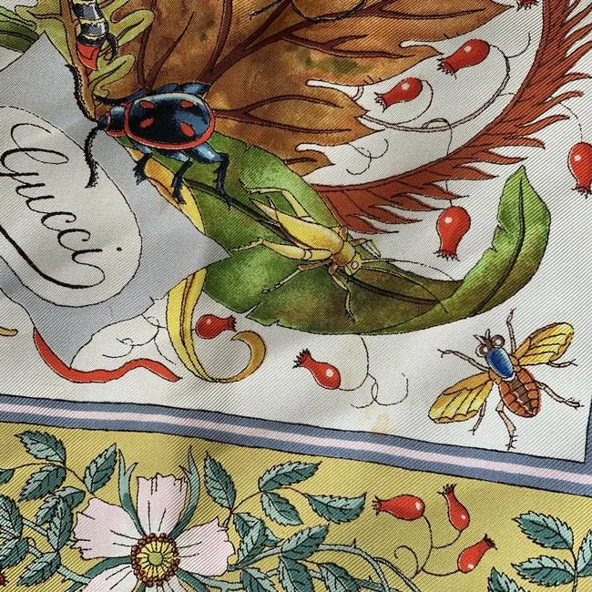 Gucci Colorful Butterfly Print Extra Large Silk Scarf