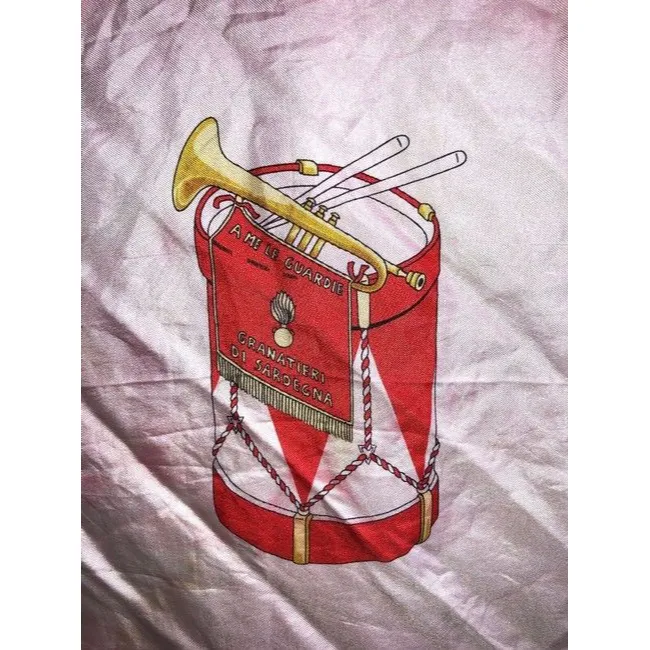 Gucci Red Black Gold White Horse-Bit Equestrian Print Silk Scarf