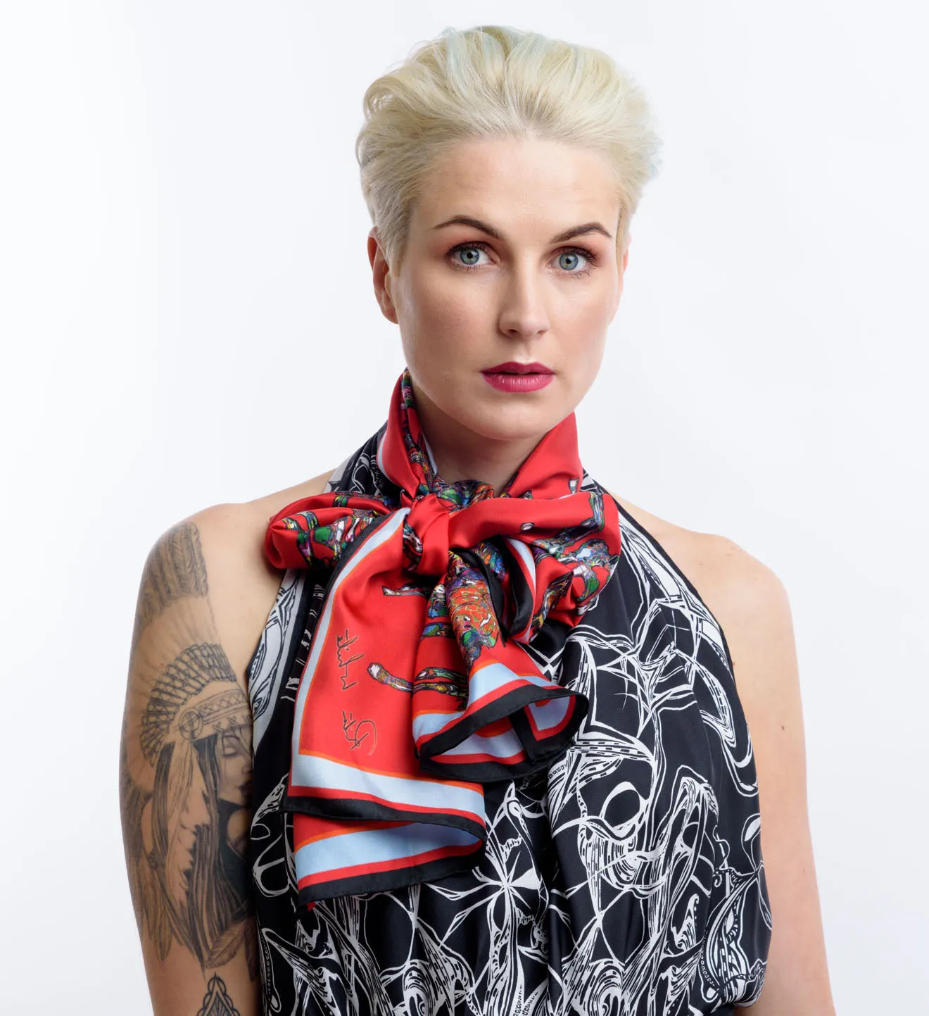 Horse Gallop in Red, Long Silk Scarf