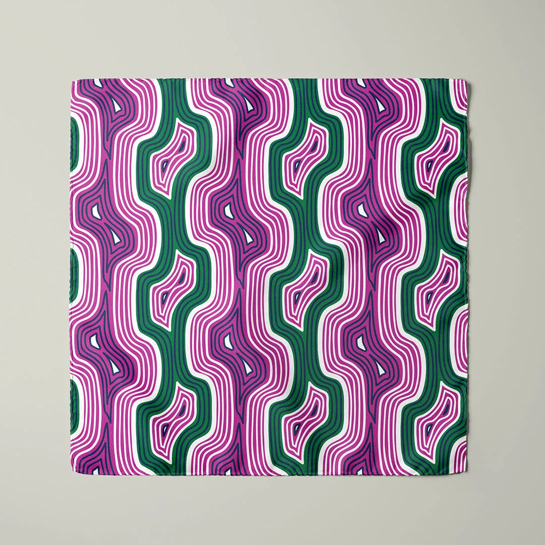 Lasdun Neckerchief / Pocket Square - Pink/Green