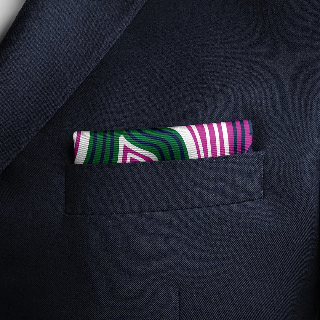 Lasdun Neckerchief / Pocket Square - Pink/Green