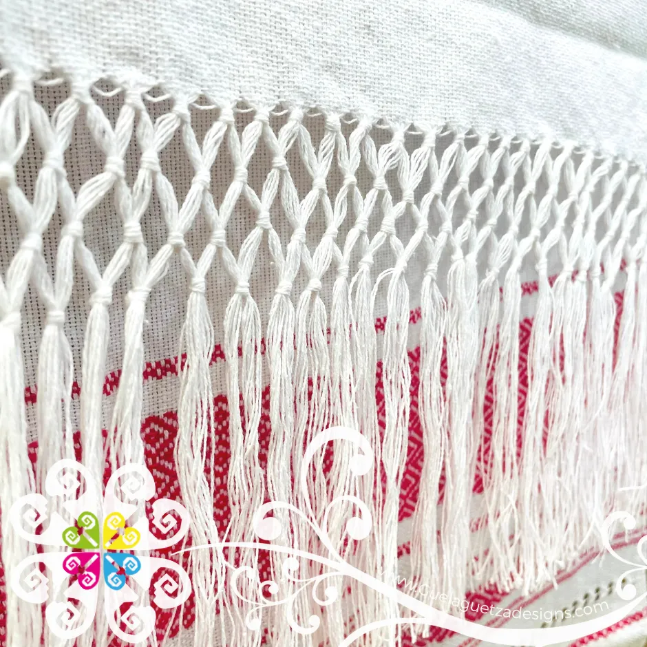 Otomi Doll Embroider Scarf- Artisan Pedal Loom Shawl