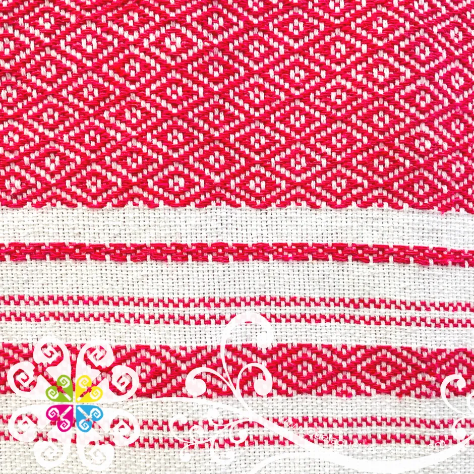 Otomi Doll Embroider Scarf- Artisan Pedal Loom Shawl
