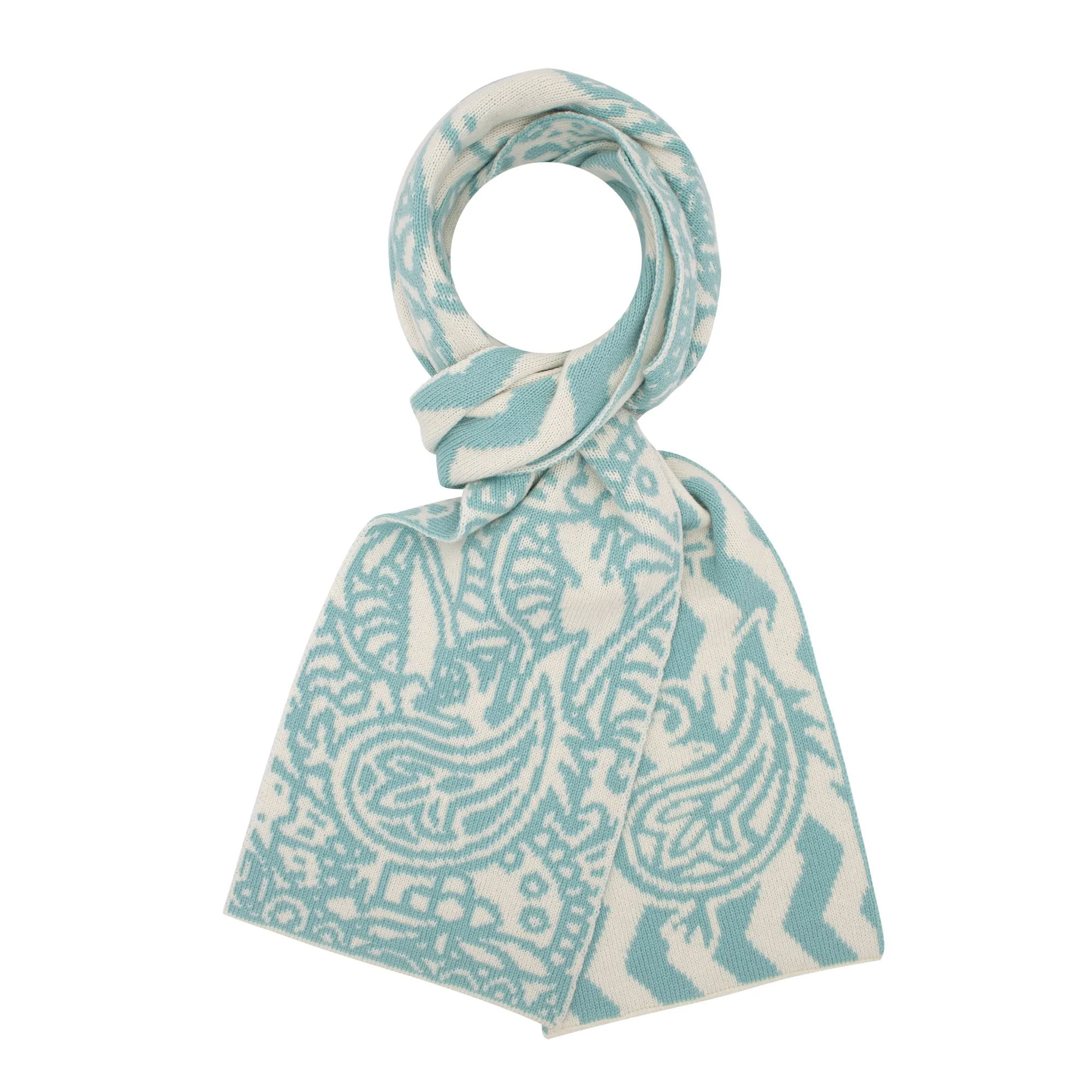 Paisley Gods Merino Scarf – Silver
