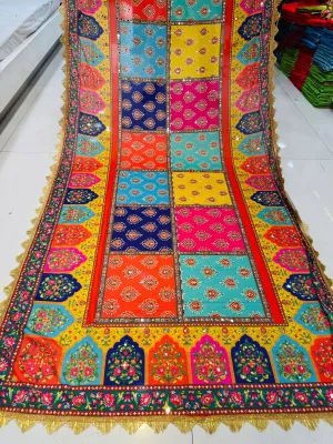 Party Wear Designer Handwork Real mirror Work Dupatta 