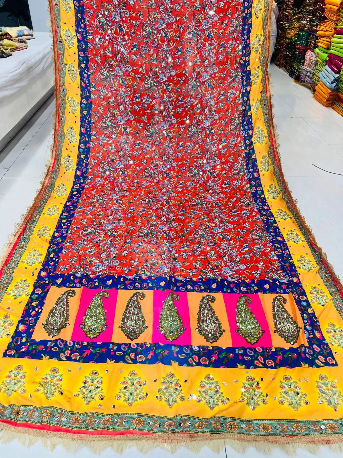 Party Wear Designer Handwork Real mirror Work Dupatta