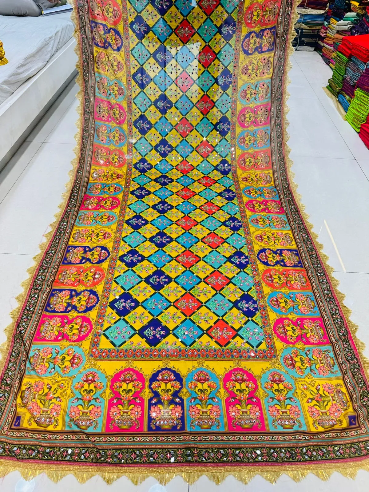 Party Wear Designer Handwork Real mirror Work Dupatta 