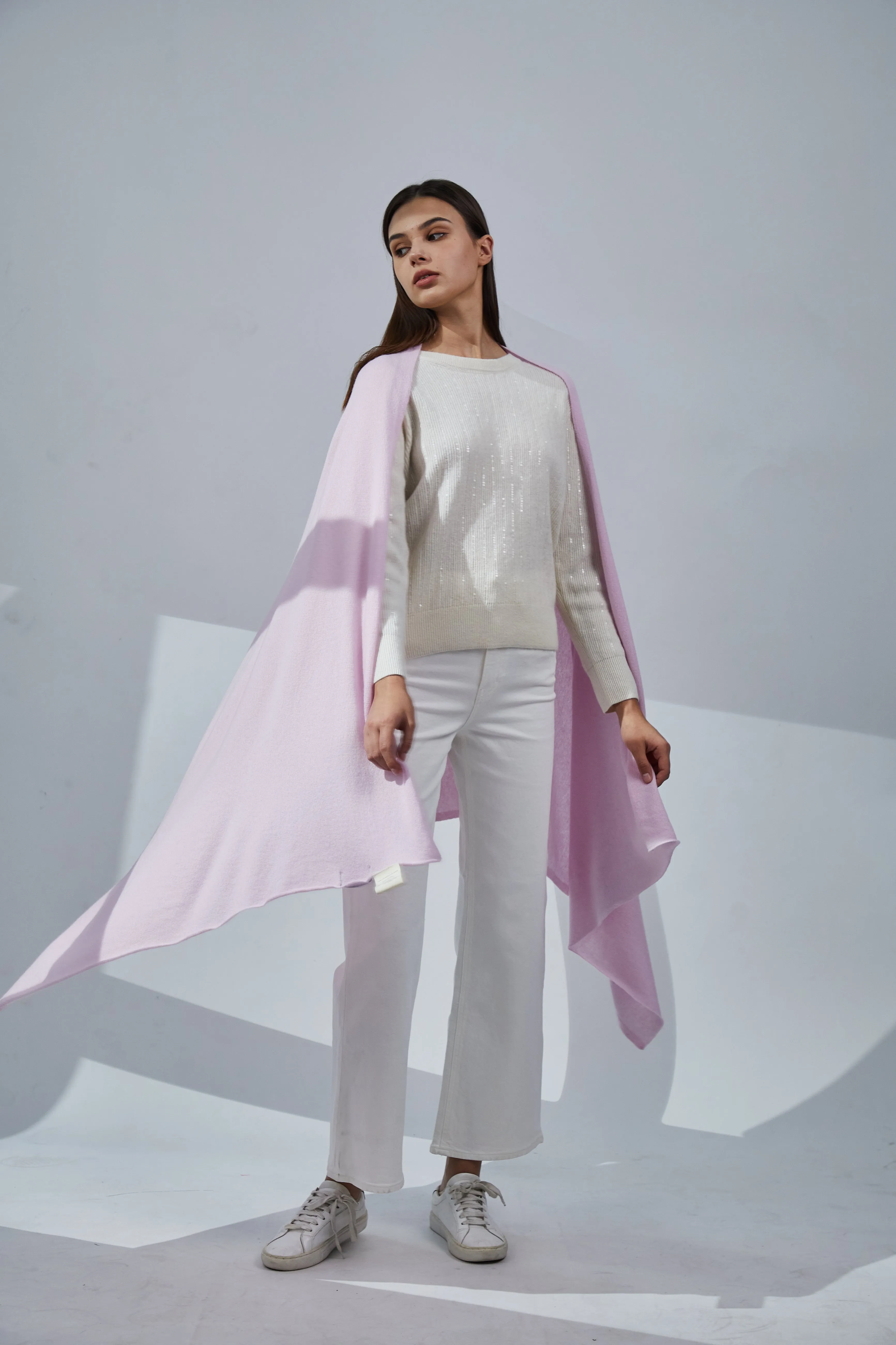 Pure Cashmere Travel Wrap - Crystal Pink