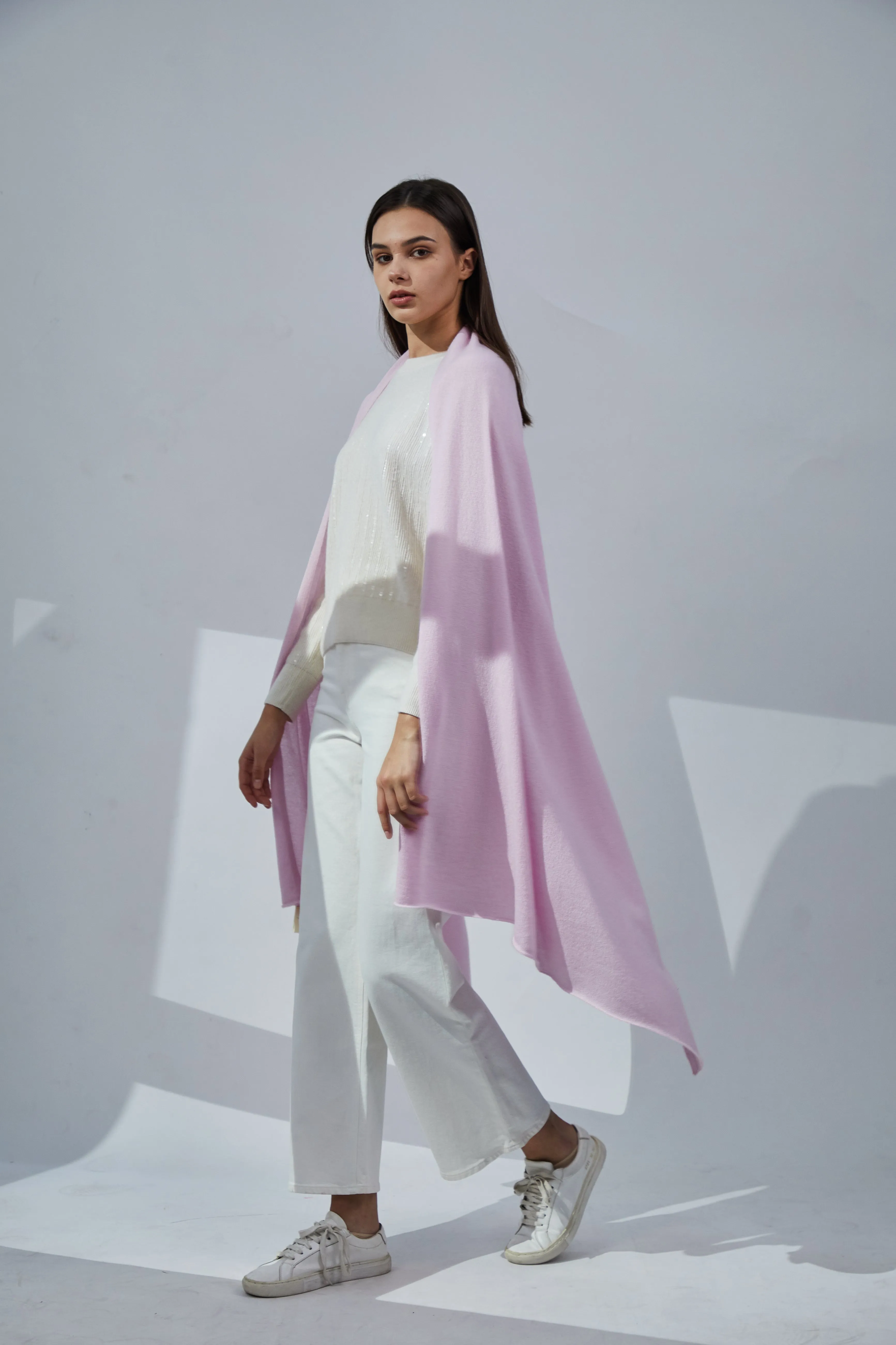 Pure Cashmere Travel Wrap - Crystal Pink