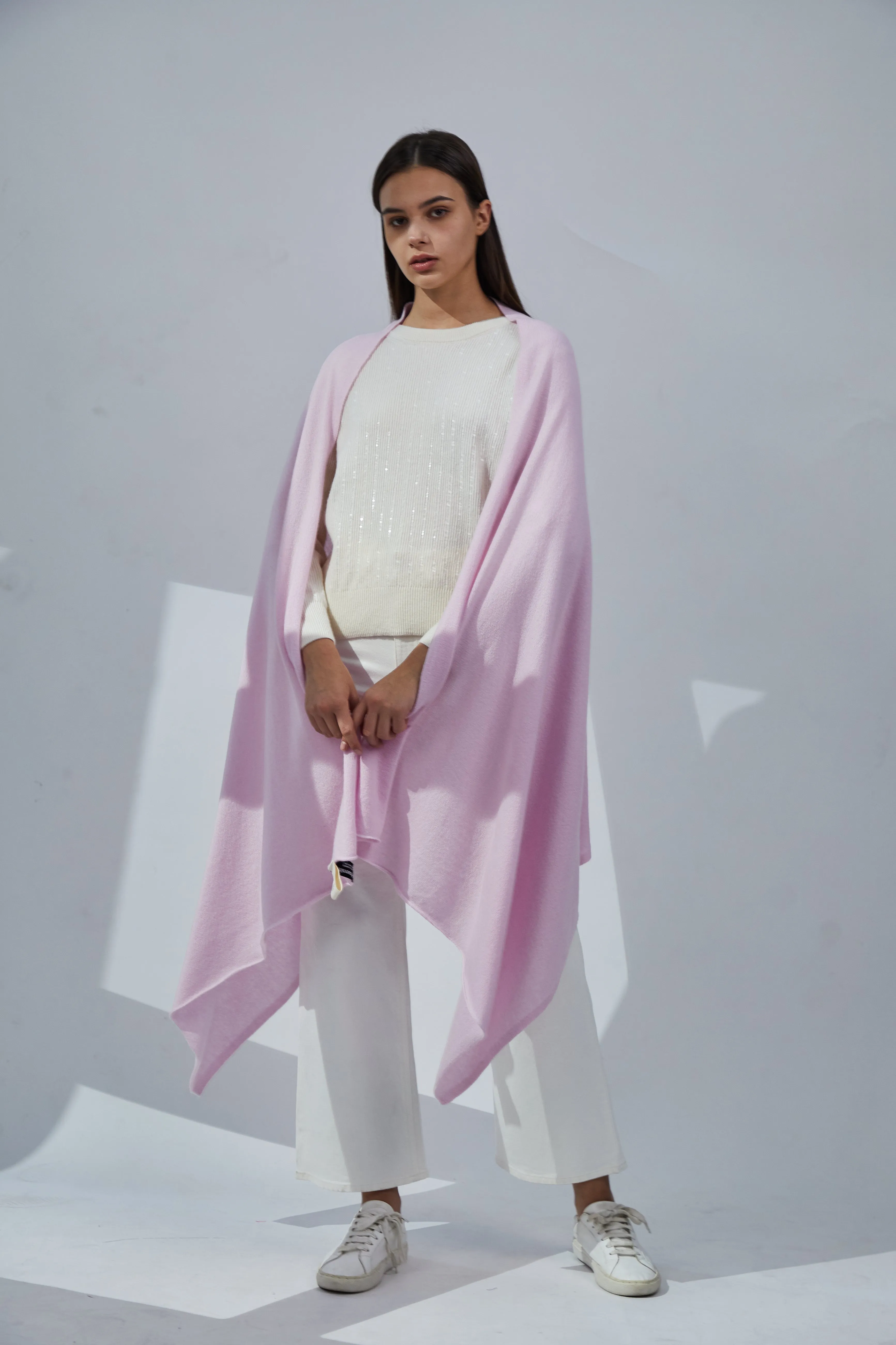 Pure Cashmere Travel Wrap - Crystal Pink