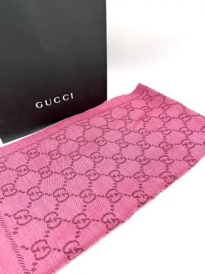 Raspberry GG Wool Scarf