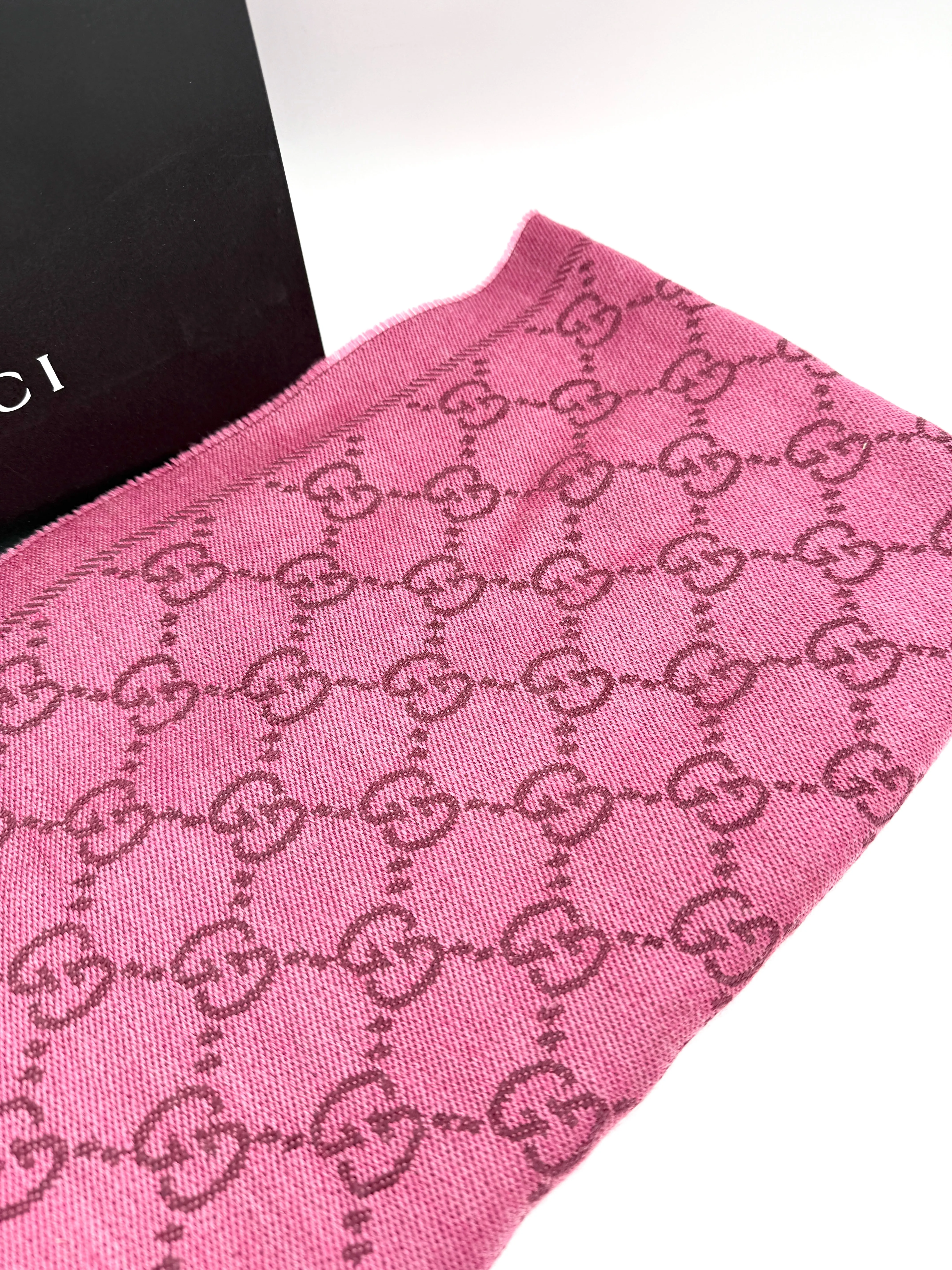 Raspberry GG Wool Scarf