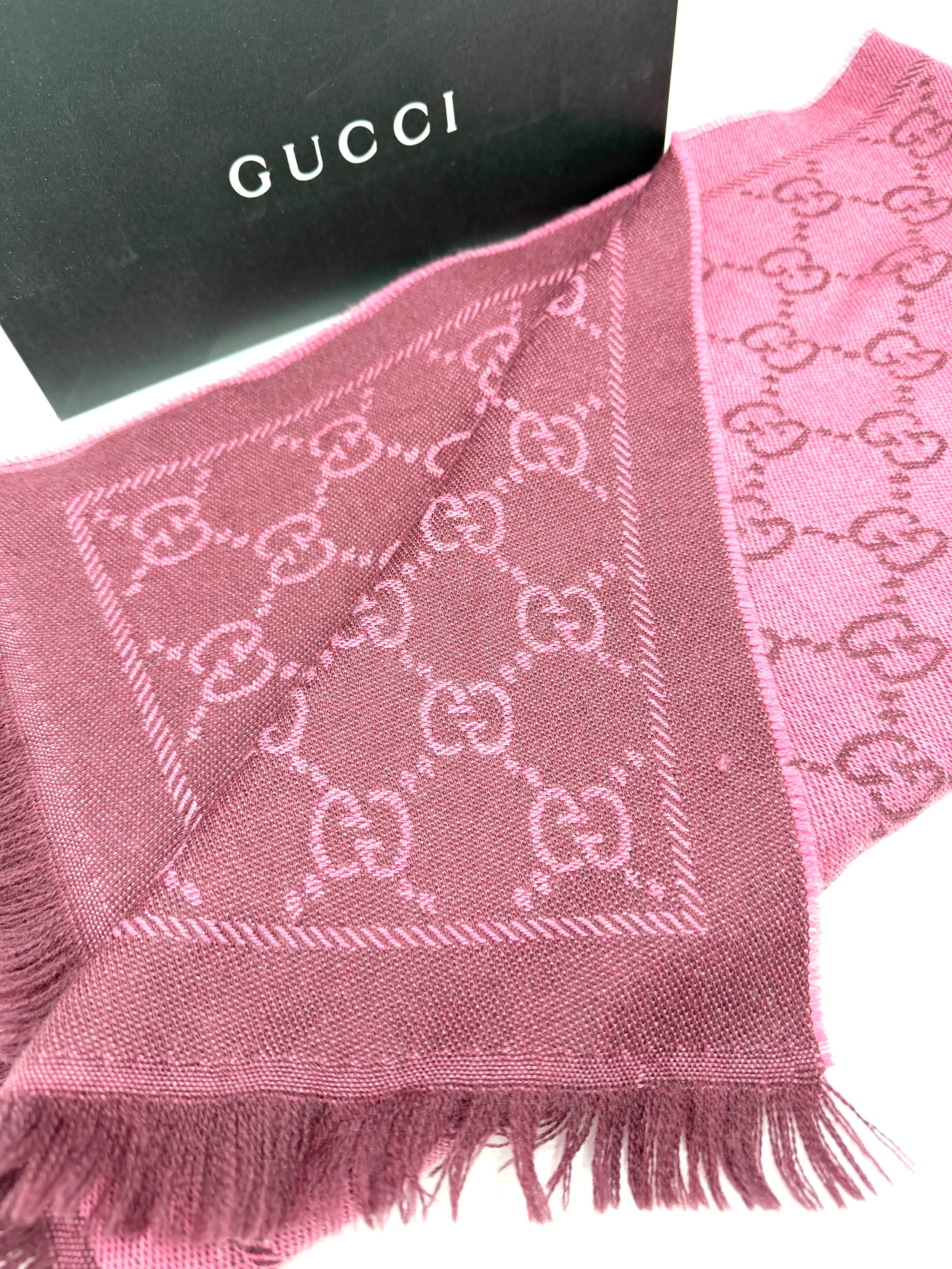 Raspberry GG Wool Scarf